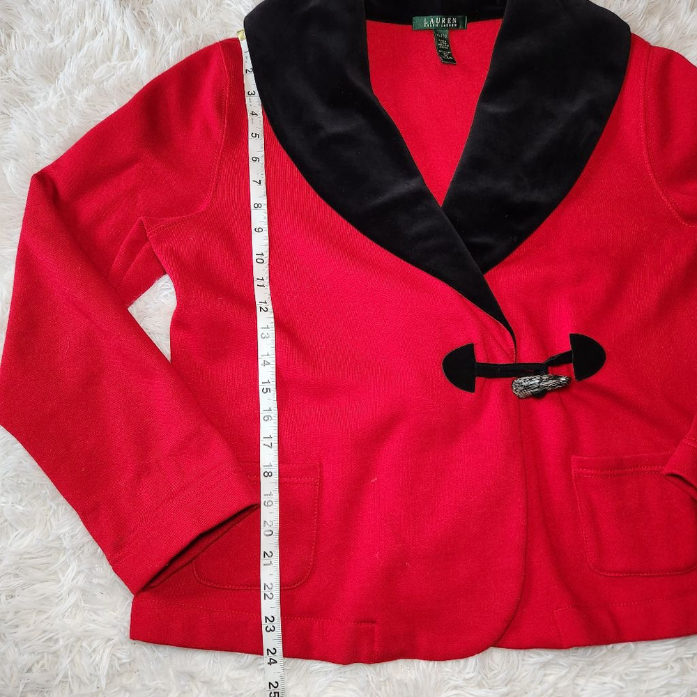 Lauren Ralph Lauren Toggle Blazer W Velvet Collar - Picture 5 of 9